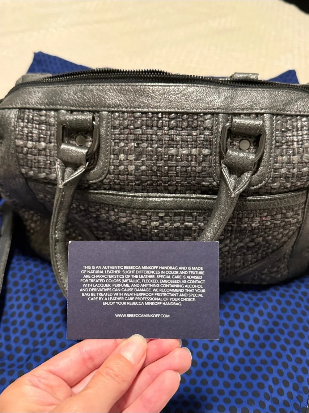 Rebecca Minkoff Mab Mini Bombe Metallic Leather & Tweed Satchel